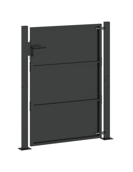 Cancello da giardino con blocco Nero 110 x 130 cm