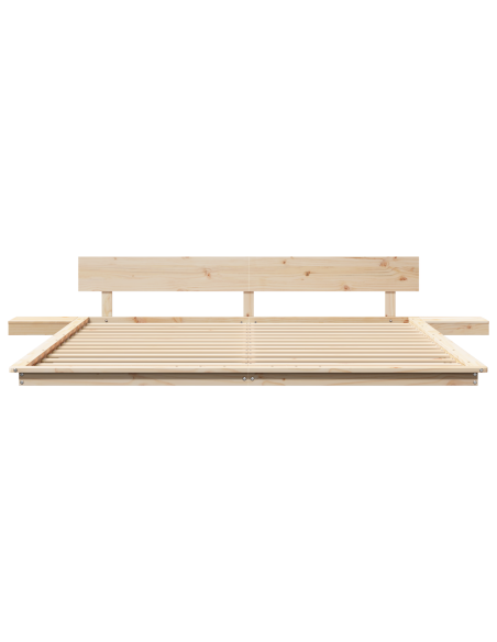 Struttura letto con tavolini da notte 200x200cm in legno massello