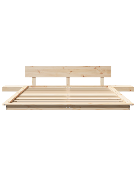 Struttura letto a terra con comodini 160x200cm legno massello