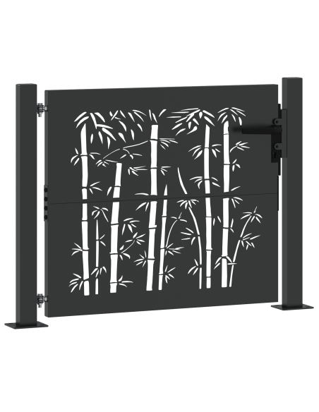 Cancello da giardino con blocco Nero 110 x 105 cm