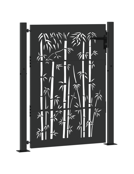 Cancello da giardino con blocco Nero 110 x 130 cm