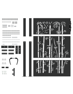 Cancello da giardino con blocco Nero 110 x 155 cm 2