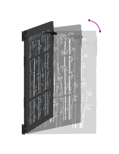 Cancello da giardino con blocco Nero 110 x 155 cm