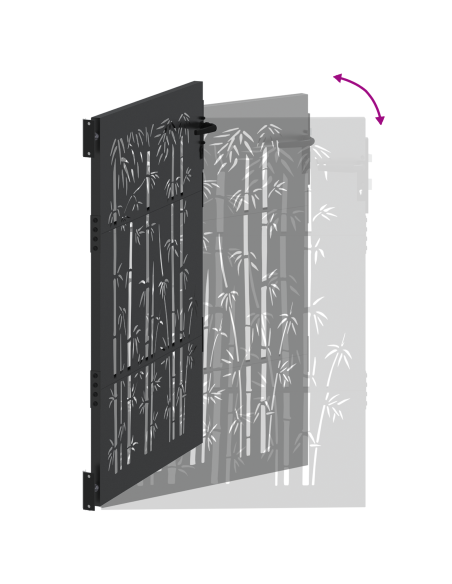 Cancello da giardino con blocco Nero 110 x 155 cm