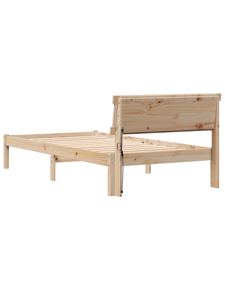 Struttura Letto con Testiera & LED 80x200 cm Legno massello di pino