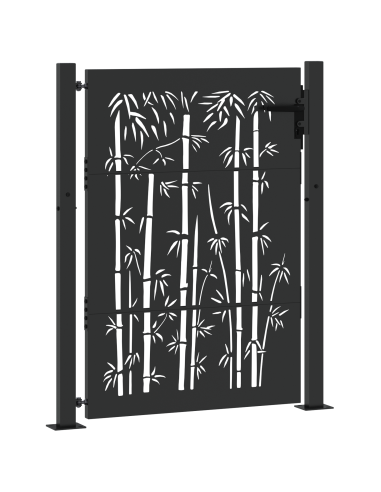 Cancello da giardino con blocco Nero 110 x 155 cm