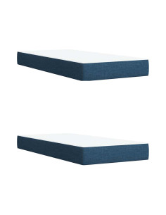 Giroletto a Molle con Materasso Blu 200x200 cm in Tessuto