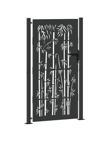 Cancello da giardino con blocco Nero 110 x 205 cm