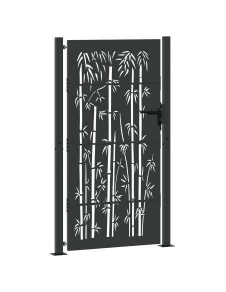 Cancello da giardino con blocco Nero 110 x 205 cm