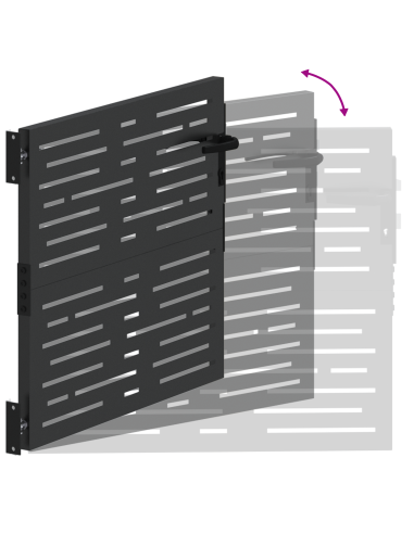Cancello da giardino con blocco Nero 110 x 105 cm