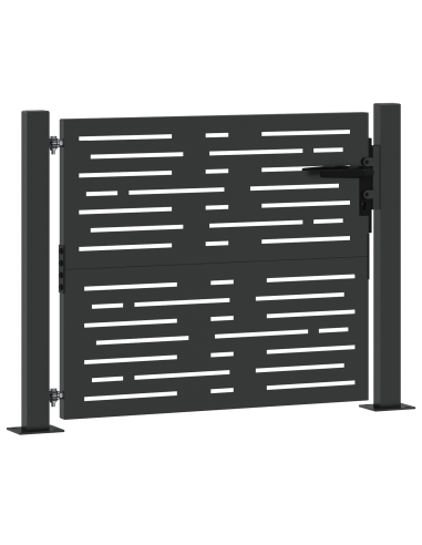 Cancello da giardino con blocco Nero 110 x 105 cm