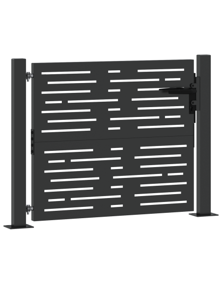 Cancello da giardino con blocco Nero 105 x 100 cm