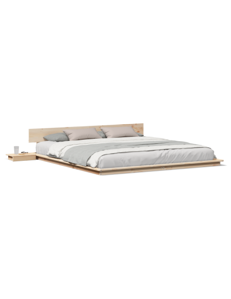 Struttura letto con tavolini da notte 200x200cm in legno massello