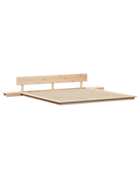 Struttura letto con tavolini da notte 200x200cm in legno massello