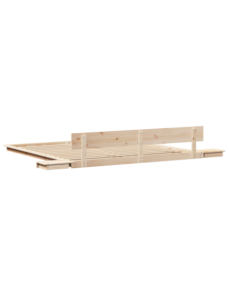 Struttura letto con tavolini da notte 200x200cm in legno massello