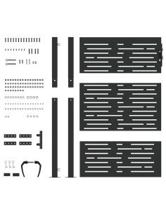 Cancello da giardino con blocco Nero 110 x 130 cm 2