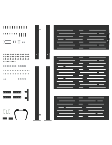 Cancello da giardino con blocco Nero 110 x 130 cm