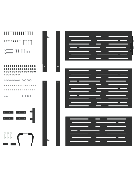 Cancello da giardino con blocco Nero 110 x 130 cm