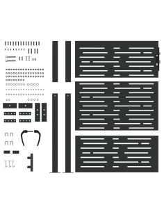 Cancello da giardino con blocco Nero 110 x 155 cm 2