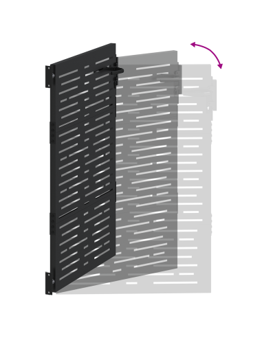 Cancello da giardino con blocco Nero 110 x 155 cm