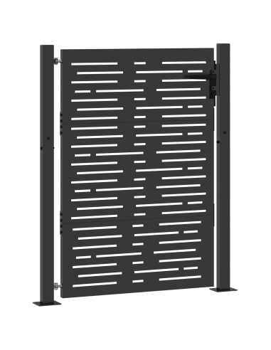 Cancello da giardino con blocco Nero 110 x 155 cm
