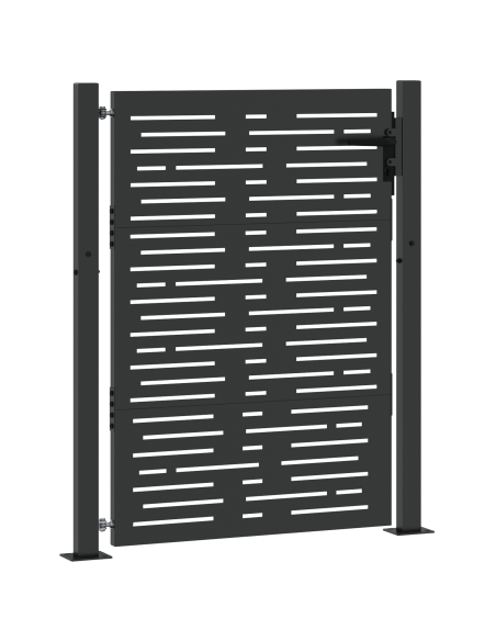 Cancello da giardino con blocco Nero 105 x 150 cm