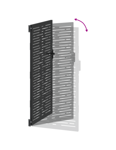 Cancello da giardino con blocco Nero 110 x 180 cm