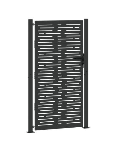 Cancello da giardino con blocco Nero 110 x 180 cm