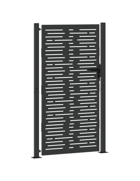 Cancello da giardino con blocco Nero 110 x 180 cm