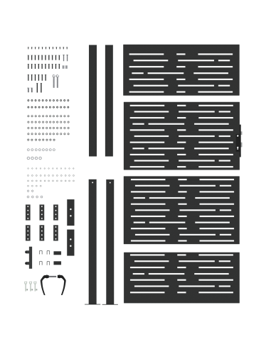 Cancello da giardino con blocco Nero 110 x 205 cm