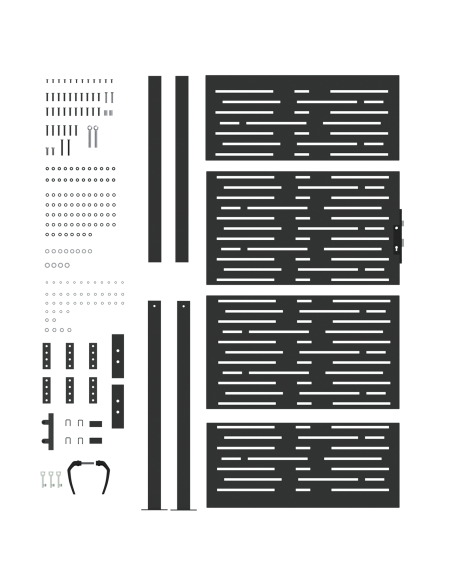 Cancello da giardino con blocco Nero 110 x 205 cm