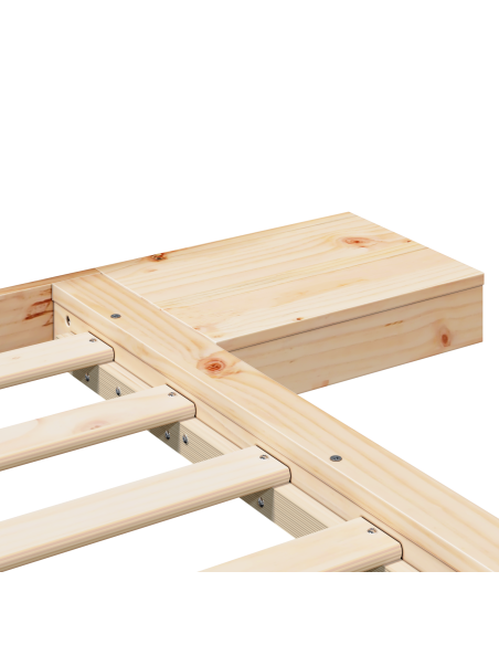 Struttura letto a terra con comodini 160x200cm legno massello