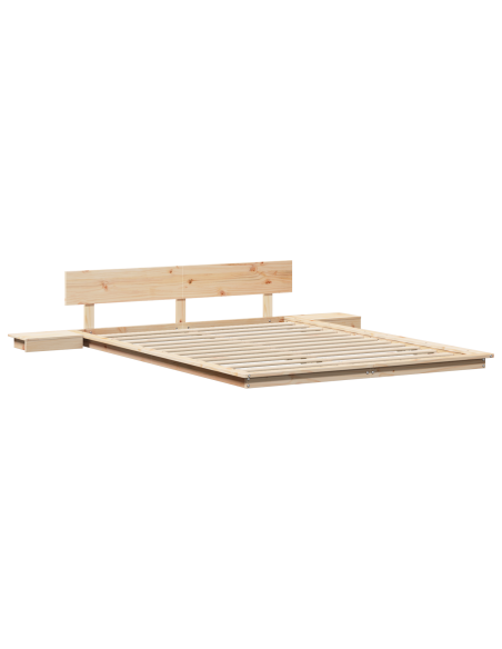 Struttura letto a terra con comodini 160x200cm legno massello