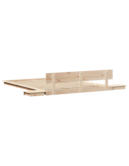 Struttura letto a terra con comodini 160x200cm legno massello