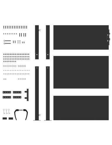 Cancello da giardino con blocco Nero 105 x 130 cm