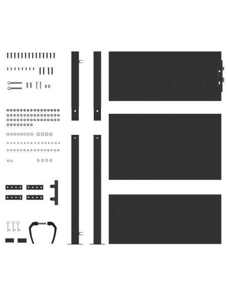 Cancello da giardino con blocco Nero 105 x 130 cm