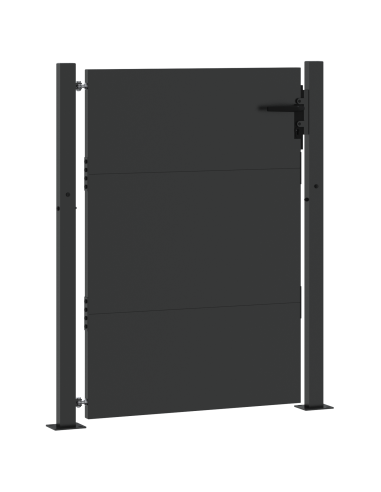 Cancello da giardino con blocco Nero 110 x 155 cm