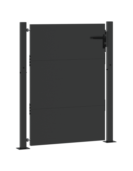 Cancello da giardino con blocco Nero 105 x 150 cm