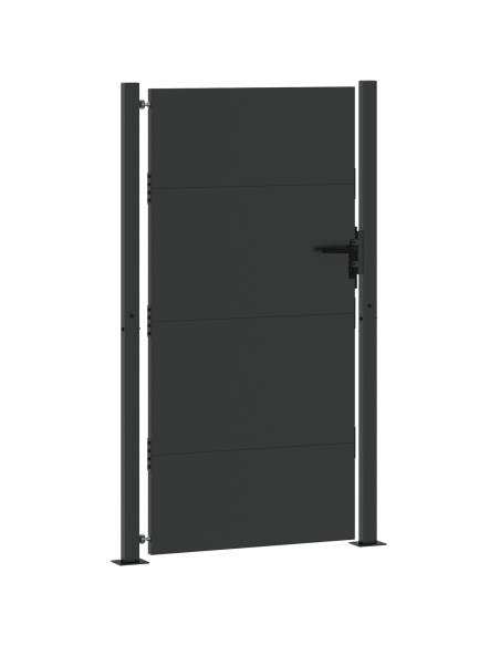 Cancello da giardino con blocco Nero 105 x 200 cm