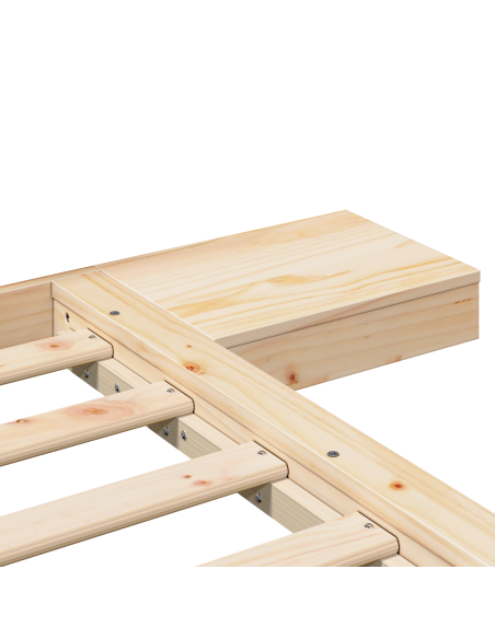 Struttura Letto a Terra con Tavolini da Notte 120x200cm Legno Massello