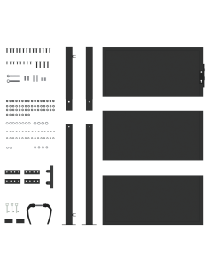 Cancello da giardino con blocco Nero 110 x 130 cm 2