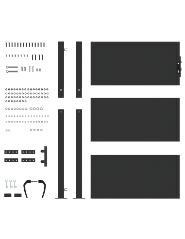 Cancello da giardino con blocco Nero 110 x 130 cm
