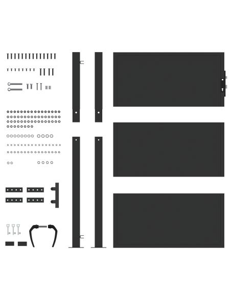 Cancello da giardino con blocco Nero 110 x 130 cm