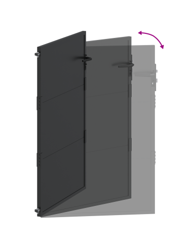 Cancello da giardino con blocco Nero 110 x 130 cm