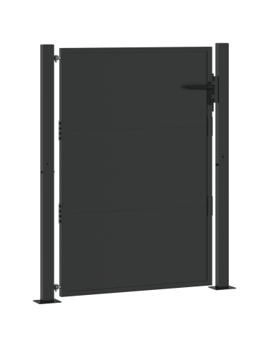 Cancello da giardino con blocco Nero 110 x 130 cm