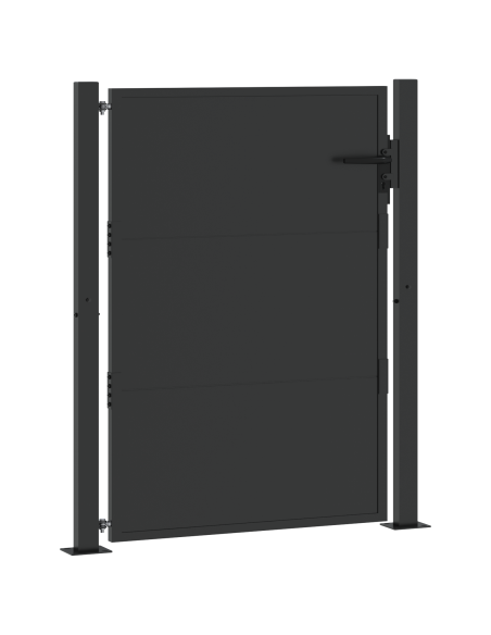 Cancello da giardino con blocco Nero 110 x 130 cm