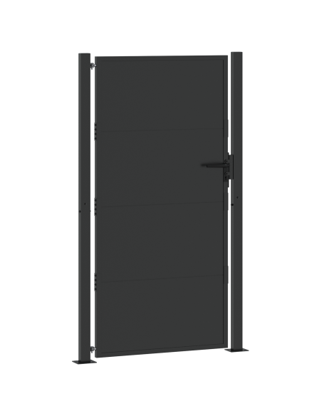 Cancello da giardino con blocco Nero 100 x 200 cm