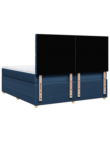 Giroletto a Molle con Materasso Blu 200x200 cm in Tessuto