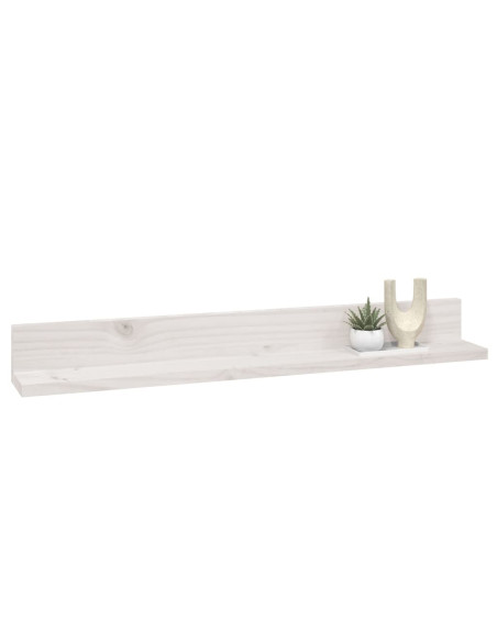 Mensole da Parete 2 pz Bianco 80x11x9cm Legno Massello di Pino