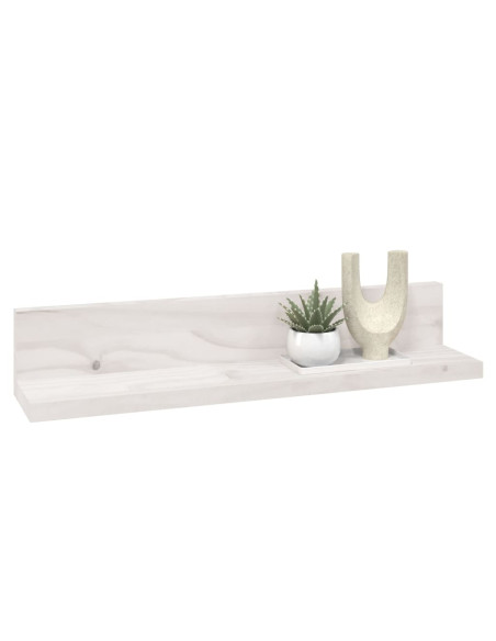 Mensole da Parete 2 pz Bianco 50x11x9cm Legno Massello di Pino